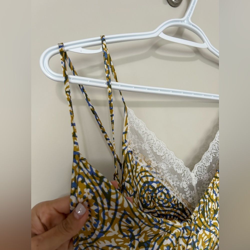 NWT Anthropologie Lace Inset Midi Dress in Yellow Motif - Picture 9 of 15